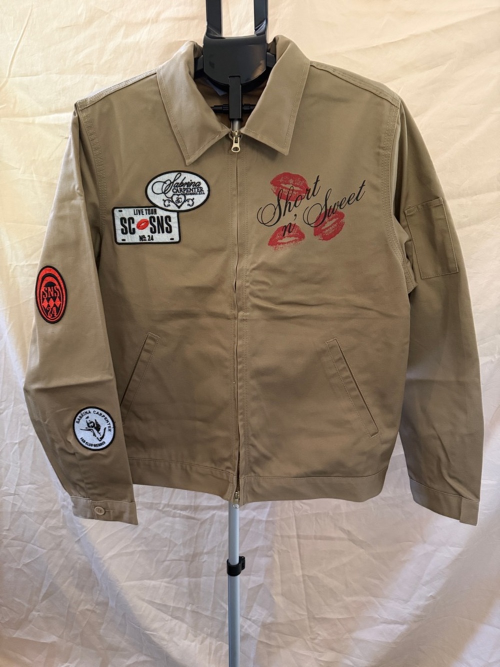 Sabrina Carpenter Short n' Sweet Khaki Patch Carpenter Jacket